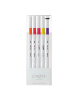 Fineliner Emott Uni-Ball - 0,4 mm - M-PEM-SY-5C2 (Assortiti Passion Conf. 5)