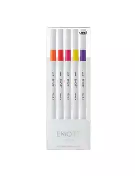 Fineliner Emott Uni-Ball - 0,4 mm - M-PEM-SY-5C2 (Assortiti Passion Conf. 5)