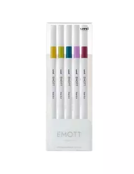 Fineliner Emott Uni-Ball - 0,4 mm - M-PEM-SY-5C8 (Assortiti Retrò Conf. 5)