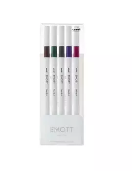 Fineliner Emott Uni-Ball - 0,4 mm - M-PEM-SY-5C3 (Assortiti Vintage Conf. 5)