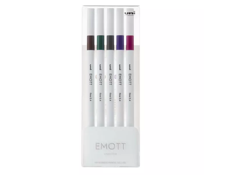Fineliner Emott Uni-Ball - 0,4 mm - M-PEM-SY-5C3 (Assortiti Vintage Conf. 5)