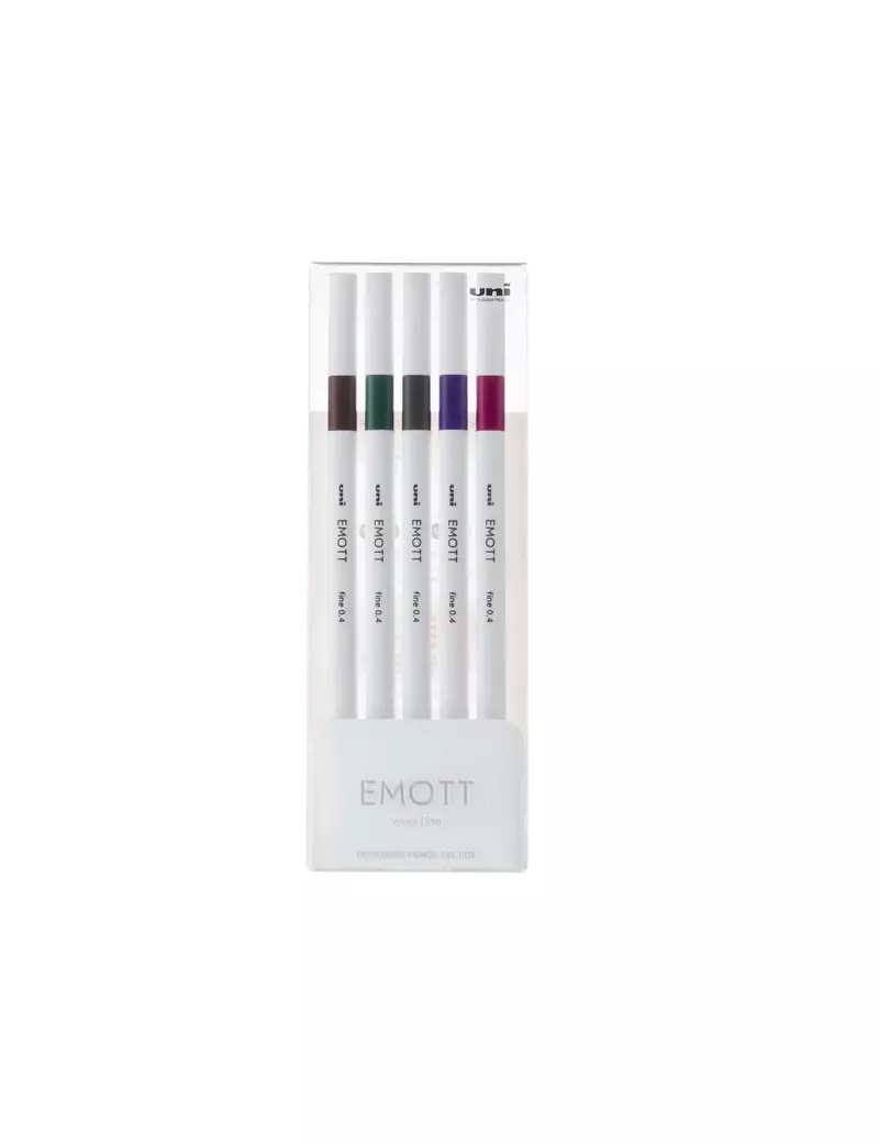 Fineliner Emott Uni-Ball - 0,4 mm - M-PEM-SY-5C3 (Assortiti Vintage Conf. 5)