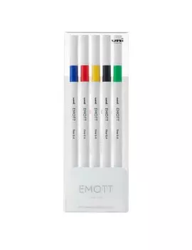 Fineliner Emott Uni-Ball - 0,4 mm - M-PEM-SY-5C1 (Assortiti Vivid Conf. 5)