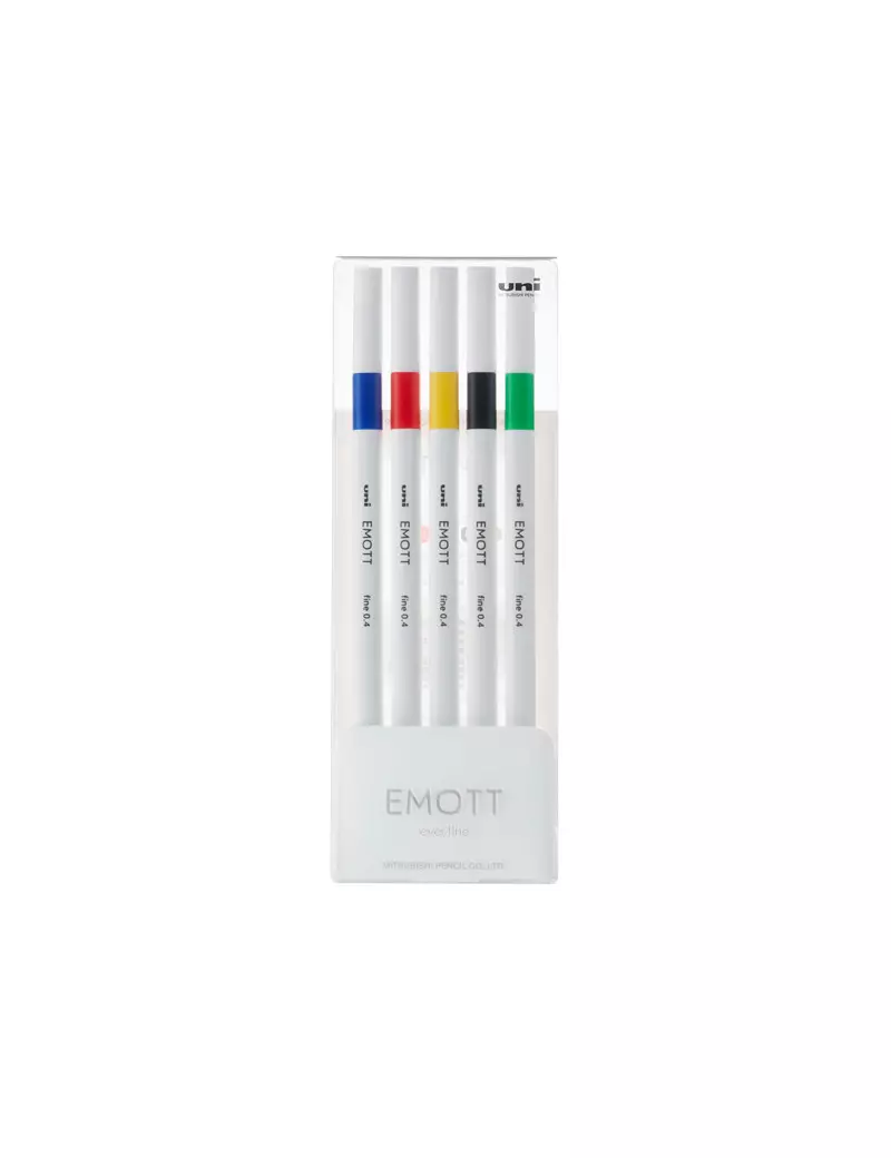 Fineliner Emott Uni-Ball - 0,4 mm - M-PEM-SY-5C1 (Assortiti Vivid Conf. 5)