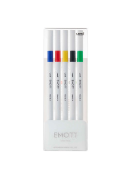 Fineliner Emott Uni-Ball - 0,4 mm - M-PEM-SY-5C1 (Assortiti Vivid Conf. 5)