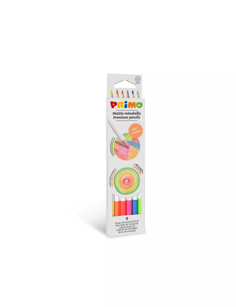 Matite Colorate Minabella Primo Morocolor - 3,8 mm - 5251MINAB6F (Assortiti Fluo Conf. 6) Matite Colorate Minabella Primo Morocolor - 3,8 mm - 5251MINAB6F (Assortiti Fluo Conf. 6)