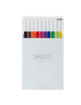 Fineliner Emott Uni-Ball - 0,4 mm - M-PEM-SY-10C1 (Assortiti Standard Conf. 10)