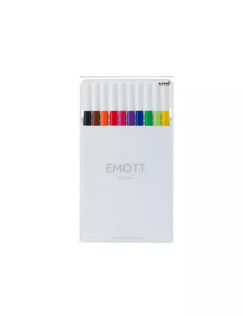 Fineliner Emott Uni-Ball - 0,4 mm - M-PEM-SY-10C1 (Assortiti Standard Conf. 10)