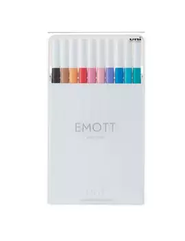 Fineliner Emott Uni-Ball - 0,4 mm - M-PEM-SY-10C2 (Assortiti Soft Pastel Conf. 10)