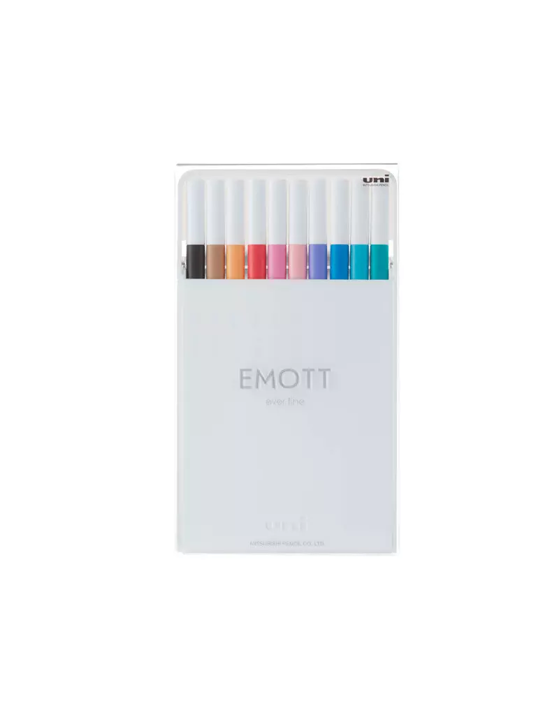 Fineliner Emott Uni-Ball - 0,4 mm - M-PEM-SY-10C2 (Assortiti Soft Pastel Conf. 10)