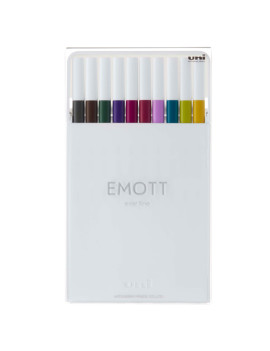 Fineliner Emott Uni-Ball - 0,4 mm - M-PEM-SY-10C3 (Assortiti Calmtone Dark Conf. 10)