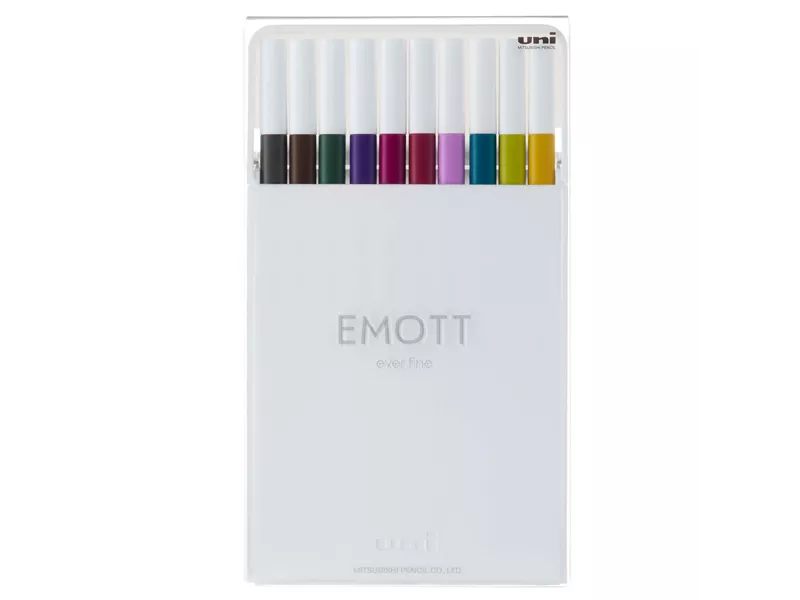 Fineliner Emott Uni-Ball - 0,4 mm - M-PEM-SY-10C3 (Assortiti Calmtone Dark Conf. 10)