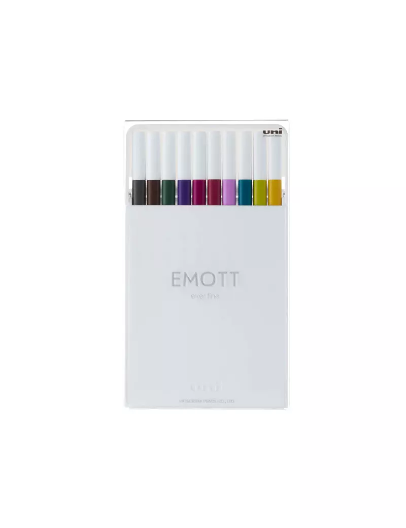 Fineliner Emott Uni-Ball - 0,4 mm - M-PEM-SY-10C3 (Assortiti Calmtone Dark Conf. 10) Fineliner Emott Uni-Ball - 0,4 mm - M-PEM-SY-10C3 (Assortiti Calmtone Dark Conf. 10)