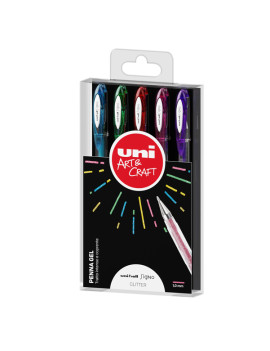 Penna Gel a Scatto Signo Uni-Ball - 1 mm - M-UM120SP-5P (Assortiti Glitter Conf. 5)