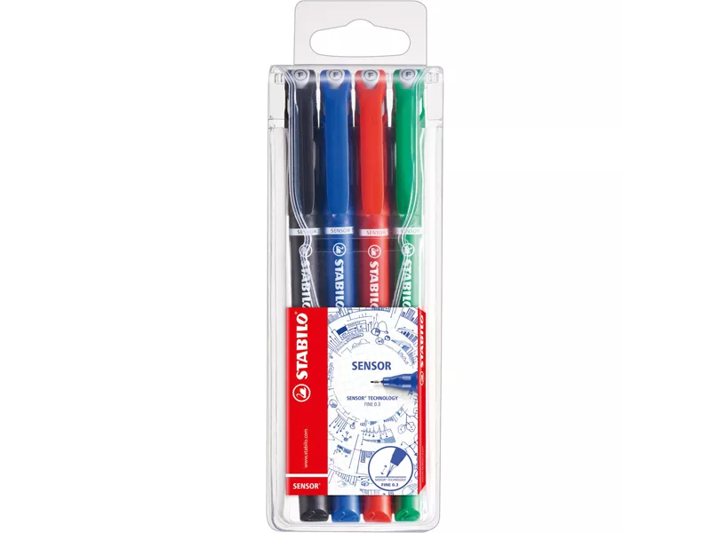 Fineliner Sensor Stabilo - 0,3 mm - 189/4 (Assortiti Conf. 4)