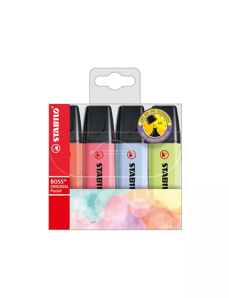 Evidenziatore Boss Pastel Stabilo - 2-5 mm - 70/4-3 (Assortiti Conf. 4) Evidenziatore Boss Pastel Stabilo - 2-5 mm - 70/4-3 (Assortiti Conf. 4)