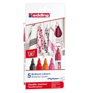 Marcatore Permanente per Tessuti 4500 Edding - Punta Tonda - 2-3 mm - E-4500 5S-999 (Assortiti Caldi Conf. 5)