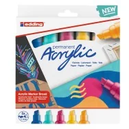 Marcatore Permanente Acrilico Edding - Punta Scalpello - 5-10 mm - 4-50005999 (Assortiti Conf. 5)