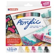 Marcatore Permanente Acrilico 5400 Edding - Doppia Punta - 2-10 mm - 4-5400-5 (Assortiti 3D Double Liner Conf. 5)