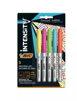 Marcatore Permanente Intensity Bic - Punta Tonda - Fine - 503927 (Assortiti Rainbow Conf. 5)