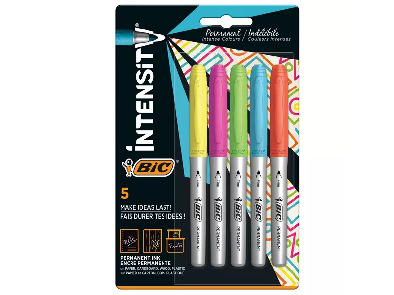 Marcatore Permanente Intensity Bic - Punta Tonda - Fine - 503927 (Assortiti Rainbow Conf. 5) Marcatore Permanente Intensity Bic - Punta Tonda - Fine - 503927 (Assortiti Rainbow Conf. 5)