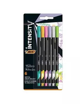Fineliner Intensity Bic - 0,4 mm - 503924 (Assortiti Pastello Conf. 6)