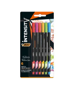 Fineliner Intensity Bic - 0,4 mm - 503926 (Assortiti Rainbow Conf. 6)