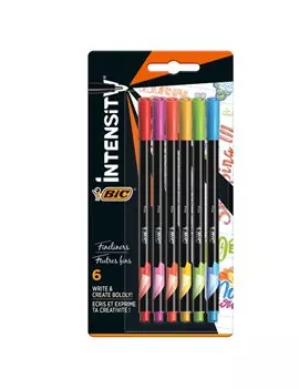 Fineliner Intensity Bic - 0,4 mm - 503926 (Assortiti Rainbow Conf. 6)