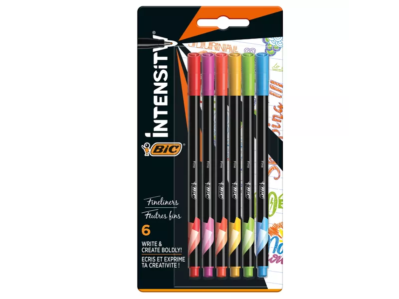 Fineliner Intensity Bic - 0,4 mm - 503926 (Assortiti Rainbow Conf. 6)