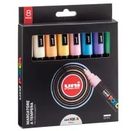 Marcatore a Tempera Uni Posca PC5M Uni-Ball - Punta Tonda - 1,8-2,5 mm - M-PC5MP-8P (Assortiti Pastel Conf. 8)