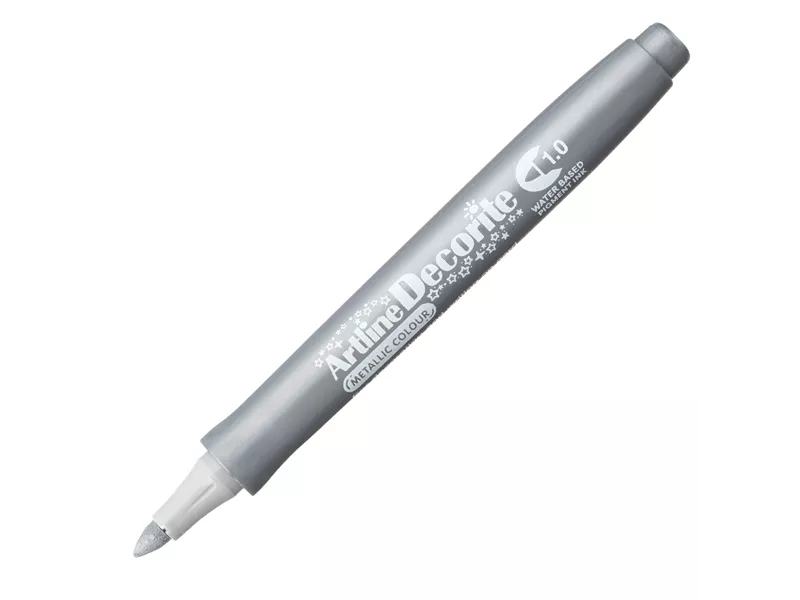 Marcatore Permanente Decorite Artline - Punta Tonda - 1 mm - A EDFM-1/ARG (Argento)