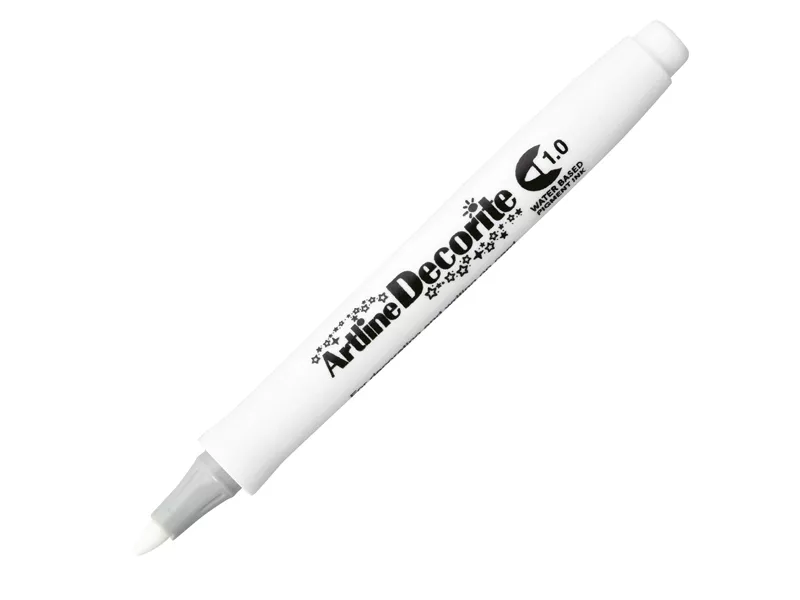 Marcatore Permanente Decorite Artline - Punta Tonda - 1 mm - A EDF-1/BI (Bianco)