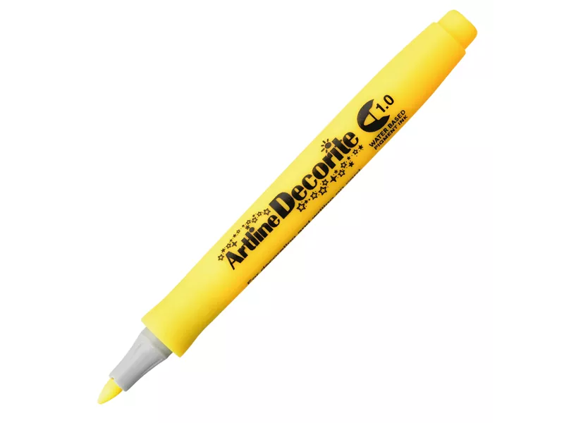 Marcatore Permanente Decorite Artline - Punta Tonda - 1 mm - A EDF-1/G (Giallo)