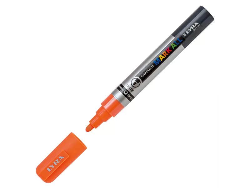 Marcatore Permanente Graduate Mark All Lyra - Punta Tonda - 2 mm - L6820313 (Arancione Fluo)