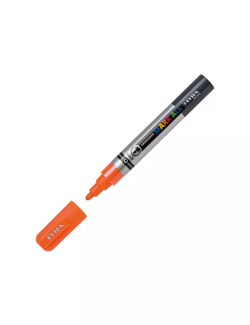 Marcatore Permanente Graduate Mark All Lyra - Punta Tonda - 2 mm - L6820313 (Arancione Fluo) Marcatore Permanente Graduate Mark All Lyra - Punta Tonda - 2 mm - L6820313 (Arancione Fluo)