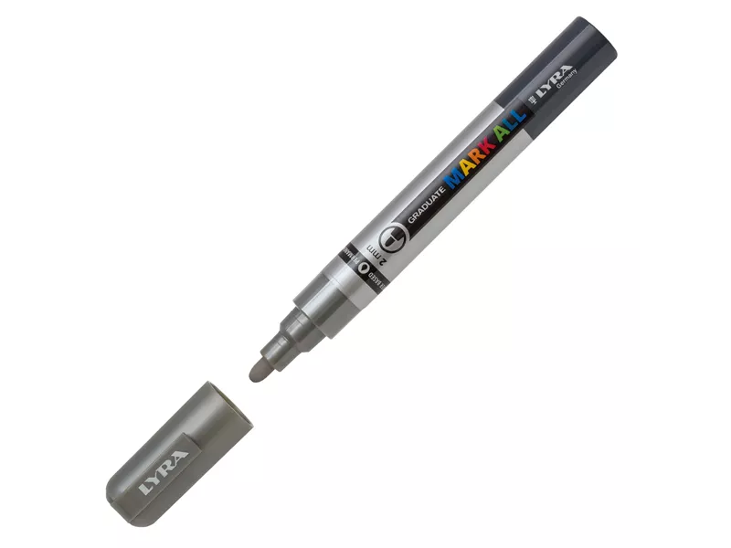 Marcatore Permanente Graduate Mark All Lyra - Punta Tonda - 2 mm - L6820251 (Argento)