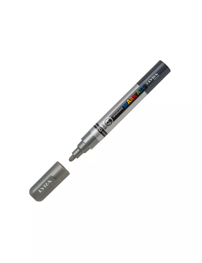 Marcatore Permanente Graduate Mark All Lyra - Punta Tonda - 2 mm - L6820251 (Argento) Marcatore Permanente Graduate Mark All Lyra - Punta Tonda - 2 mm - L6820251 (Argento)