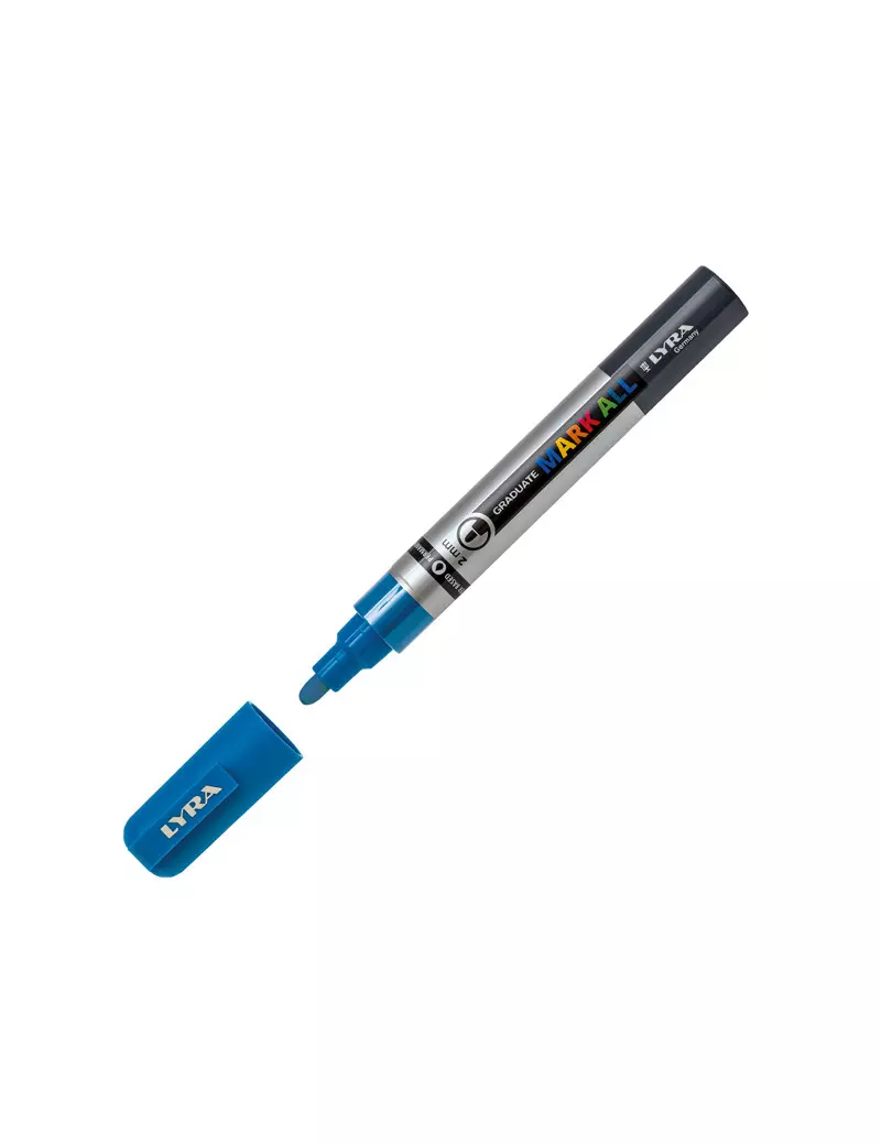 Marcatore Permanente Graduate Mark All Lyra - Punta Tonda - 2 mm - L6820046 (Azzurro) Marcatore Permanente Graduate Mark All Lyra - Punta Tonda - 2 mm - L6820046 (Azzurro)