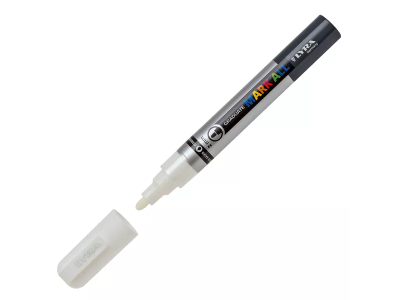Marcatore Permanente Graduate Mark All Lyra - Punta Tonda - 2 mm - L6820001 (Bianco)