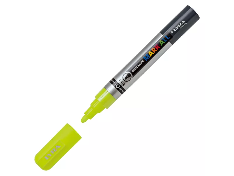 Marcatore Permanente Graduate Mark All Lyra - Punta Tonda - 2 mm - L6820304 (Giallo Fluo)