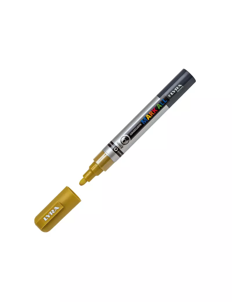 Marcatore Permanente Graduate Mark All Lyra - Punta Tonda - 2 mm - L6820250 (Oro) Marcatore Permanente Graduate Mark All Lyra - Punta Tonda - 2 mm - L6820250 (Oro)