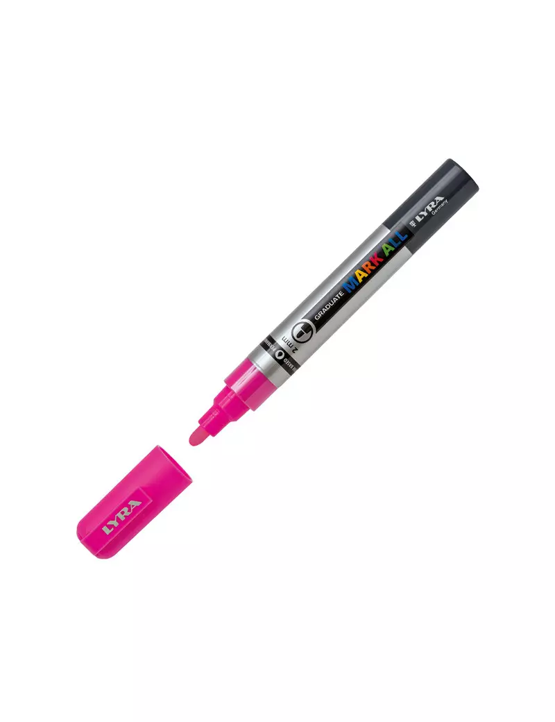 Marcatore Permanente Graduate Mark All Lyra - Punta Tonda - 2 mm - L6820328 (Rosa Fluo) Marcatore Permanente Graduate Mark All Lyra - Punta Tonda - 2 mm - L6820328 (Rosa Fluo)