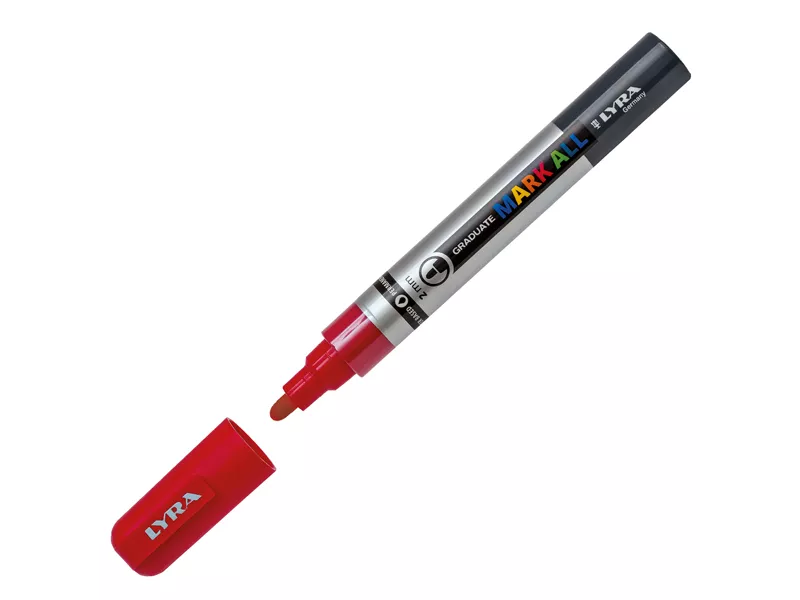 Marcatore Permanente Graduate Mark All Lyra - Punta Tonda - 2 mm - L6820018 (Rosso)