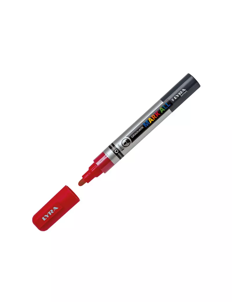 Marcatore Permanente Graduate Mark All Lyra - Punta Tonda - 2 mm - L6820018 (Rosso) Marcatore Permanente Graduate Mark All Lyra - Punta Tonda - 2 mm - L6820018 (Rosso)