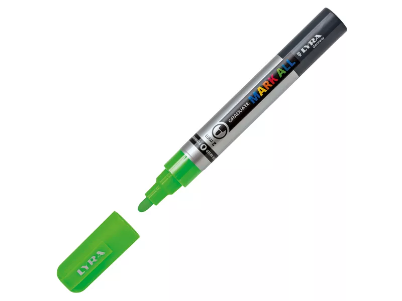 Marcatore Permanente Graduate Mark All Lyra - Punta Tonda - 2 mm - L6820371 (Verde Fluo) Marcatore Permanente Graduate Mark All Lyra - Punta Tonda - 2 mm - L6820371 (Verde Fluo)