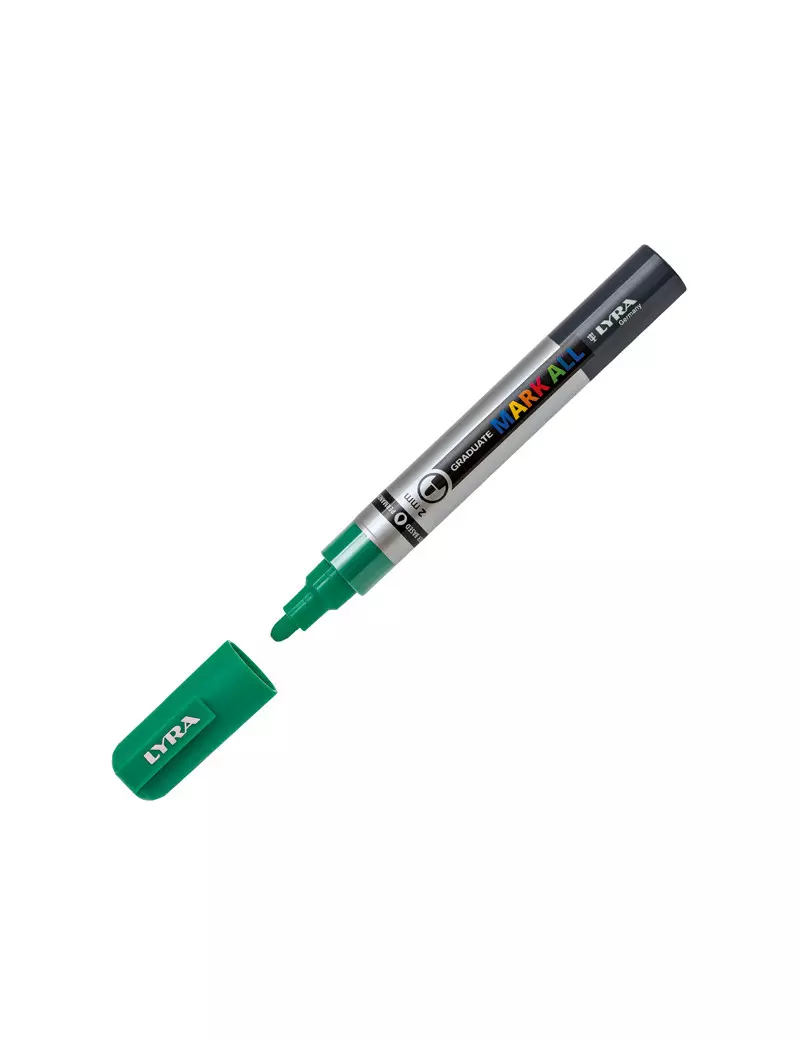 Marcatore Permanente Graduate Mark All Lyra - Punta Tonda - 2 mm - L6820063 (Verde Smeraldo) Marcatore Permanente Graduate Mark All Lyra - Punta Tonda - 2 mm - L6820063 (Verde Smeraldo)
