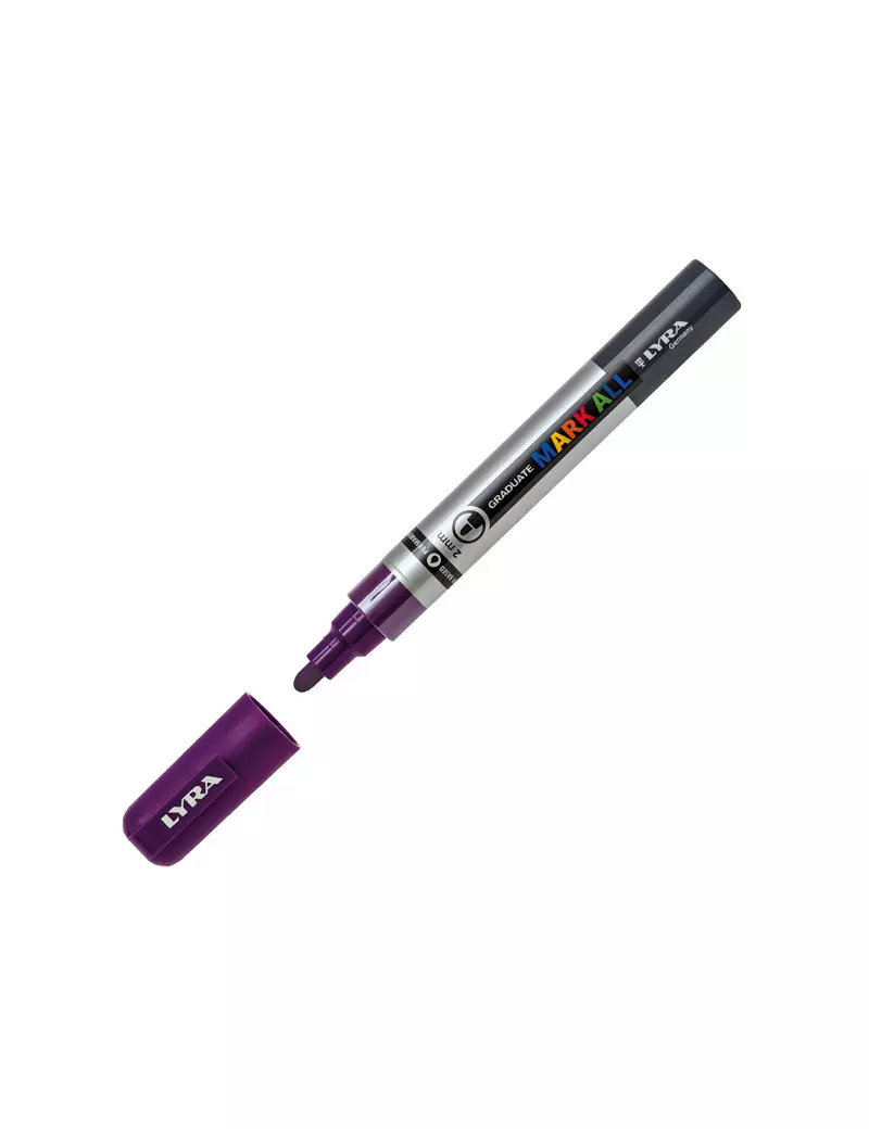 Marcatore Permanente Graduate Mark All Lyra - Punta Tonda - 2 mm - L6820037 (Viola) Marcatore Permanente Graduate Mark All Lyra - Punta Tonda - 2 mm - L6820037 (Viola)