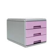 Cassettiera Mini Keep Colour Pastel Arda - 3 Cassetti - 17x25,4x17,7 cm - 19P3PPASVI (Grigio e Lilla)