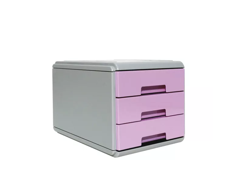 Cassettiera Mini Keep Colour Pastel Arda - 3 Cassetti - 17x25,4x17,7 cm - 19P3PPASVI (Grigio e Lilla)