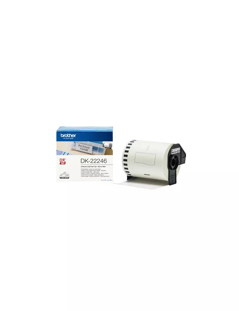 Nastro Originale Brother DK-22246 - 103,6 mm x 30,48 m - Carta (Nero su Bianco) Nastro Originale Brother DK-22246 - 103,6 mm x 30,48 m - Carta (Nero su Bianco)